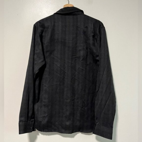 Nicce London Black Button-Up Shirt - Size M, Textured Stripes - Picture 6 of 12